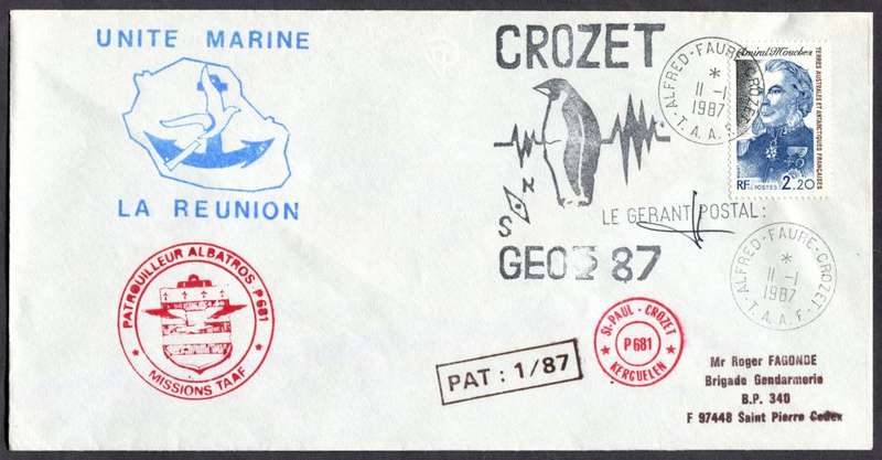French Southern and Antartic Territories - Cover Posted at Sea