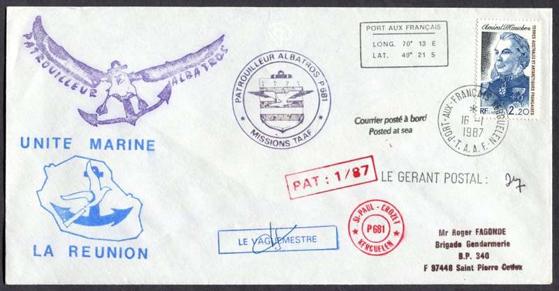French Southern and Antartic Territories - Cover Posted at Sea