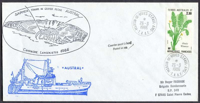 French Southern and Antartic Territories - Cover Posted at Sea
