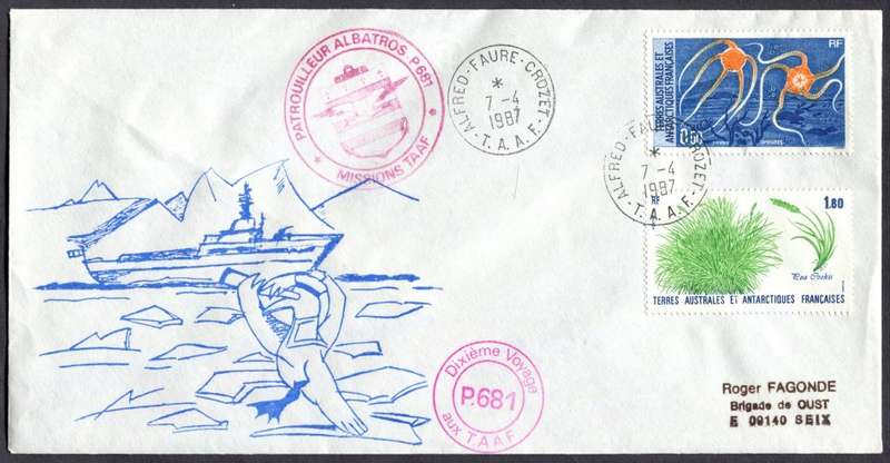 French Southern and Antartic Territories - Cover Posted at Sea