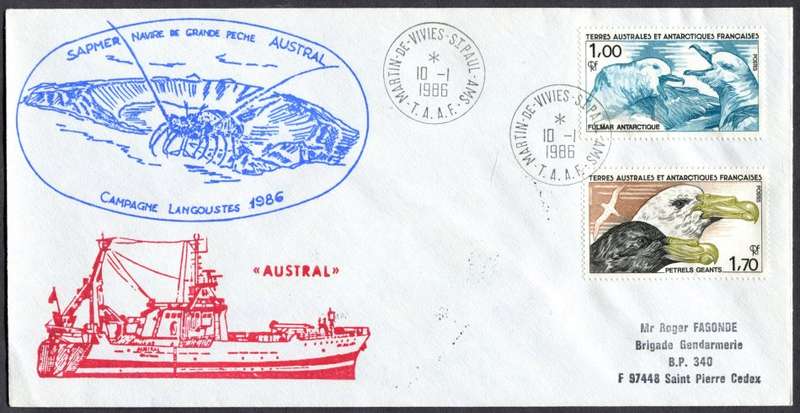 French Southern and Antartic Territories - Cover Posted at Sea