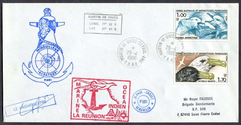 French Southern and Antartic Territories - Cover Posted at Sea
