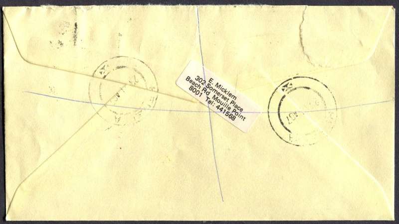 RSA - Cover Registered At Herzlia Post Office
