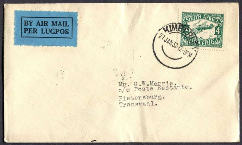 Union of SA - Flight Cover - Kimberly to Pietersburg