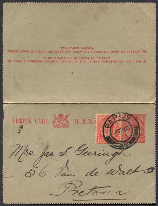 Union of SA - Complete Letter Card