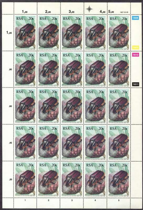 RSA - Set of 4 Full Sheets - 1987 - MNH
