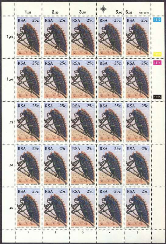RSA - Set of 4 Full Sheets - 1987 - MNH