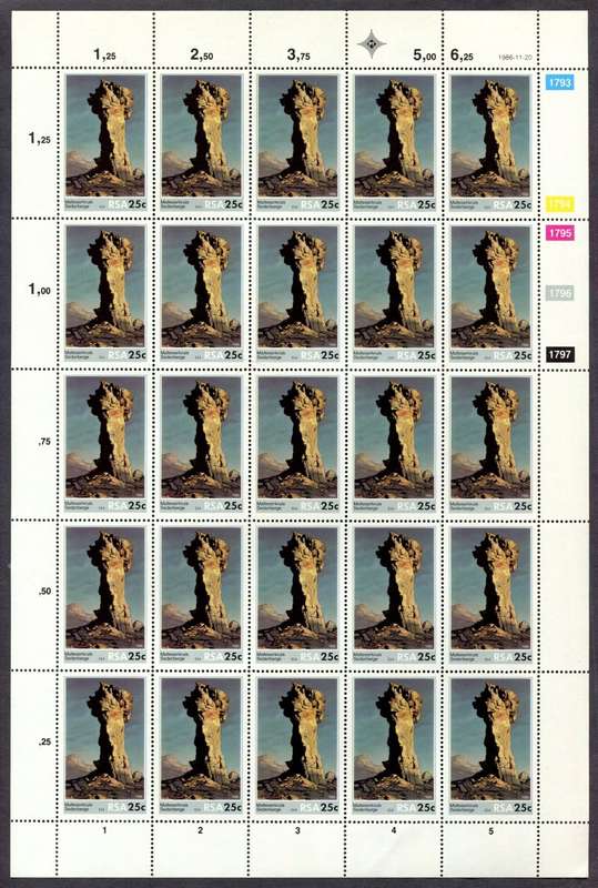 RSA - Set of 4 Full Sheets - 1986 - MNH