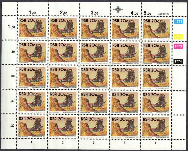 RSA - Set of 4 Full Sheets - 1986 - MNH