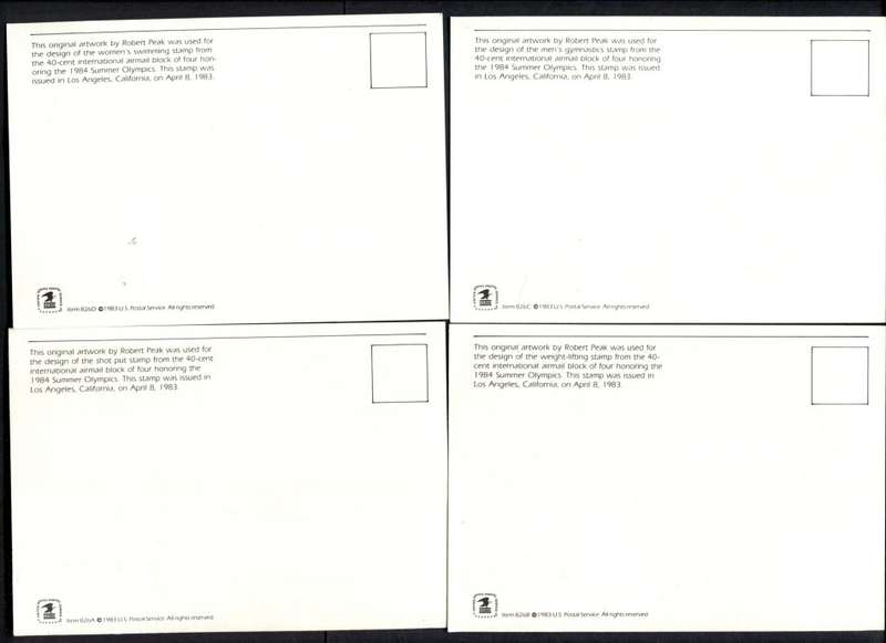 USA - Sport - 4 Post Cards