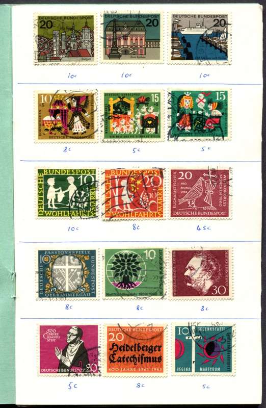Germany/Federal - 191 Stamps Mounted (Hinged) In 12 Page Approval Book