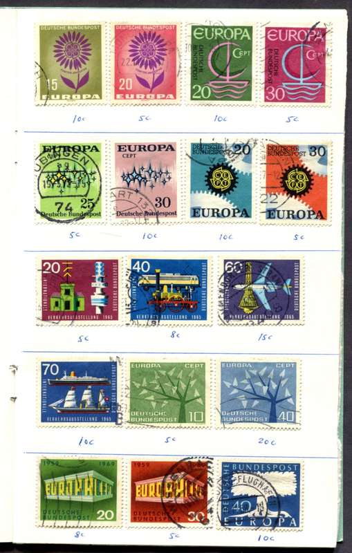 Germany/Federal - 191 Stamps Mounted (Hinged) In 12 Page Approval Book