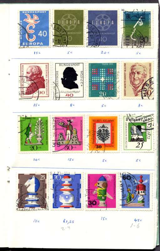 Germany/Federal - 191 Stamps Mounted (Hinged) In 12 Page Approval Book