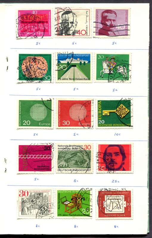 Germany/Federal - 191 Stamps Mounted (Hinged) In 12 Page Approval Book