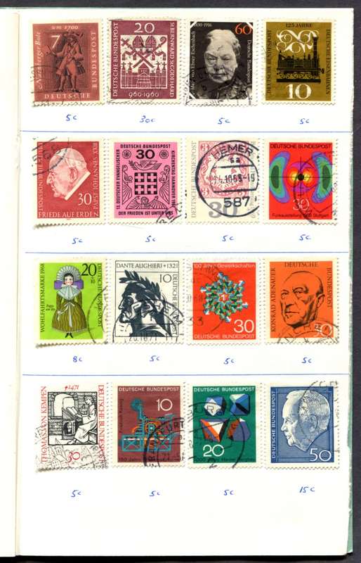 Germany/Federal - 191 Stamps Mounted (Hinged) In 12 Page Approval Book