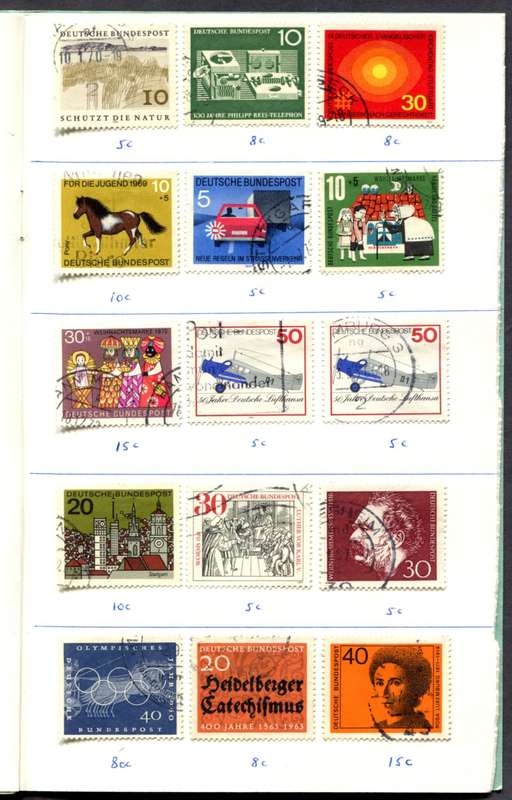 Germany/Federal - 191 Stamps Mounted (Hinged) In 12 Page Approval Book