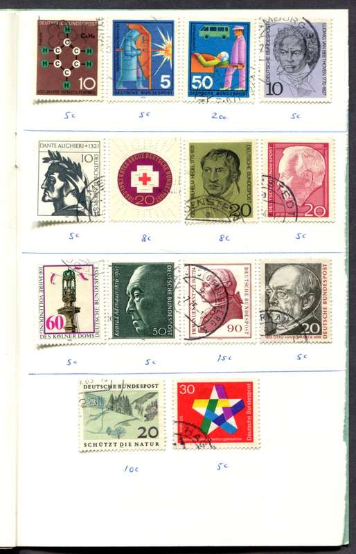 Germany/Federal - 191 Stamps Mounted (Hinged) In 12 Page Approval Book