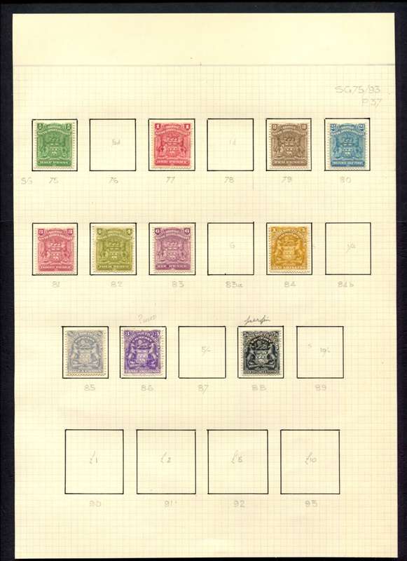 BSAC - 11 Stamps Mounted (Hinged) On Old Album Page - 7/6  Fiscally Used