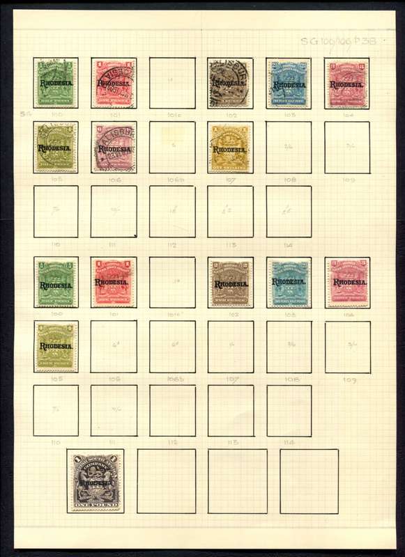 BSAC - 15 Stamps Mounted (Hinged) On Old Album Page - 1 Pound  Fiscally Used