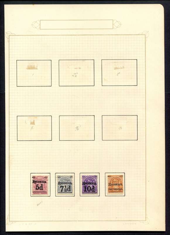 BSAC - 4 Stamps Mounted (Hinged) On Old Album Page - 1 Pound  Fiscally Used