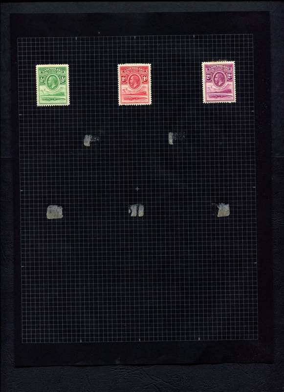 Basutoland - 3 Stamps Mounted (Hinged) on Old Album Page