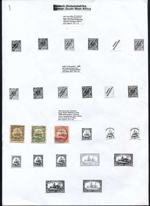 SWA - 3 Stamps Mounted (Hinged) on Old Album Page