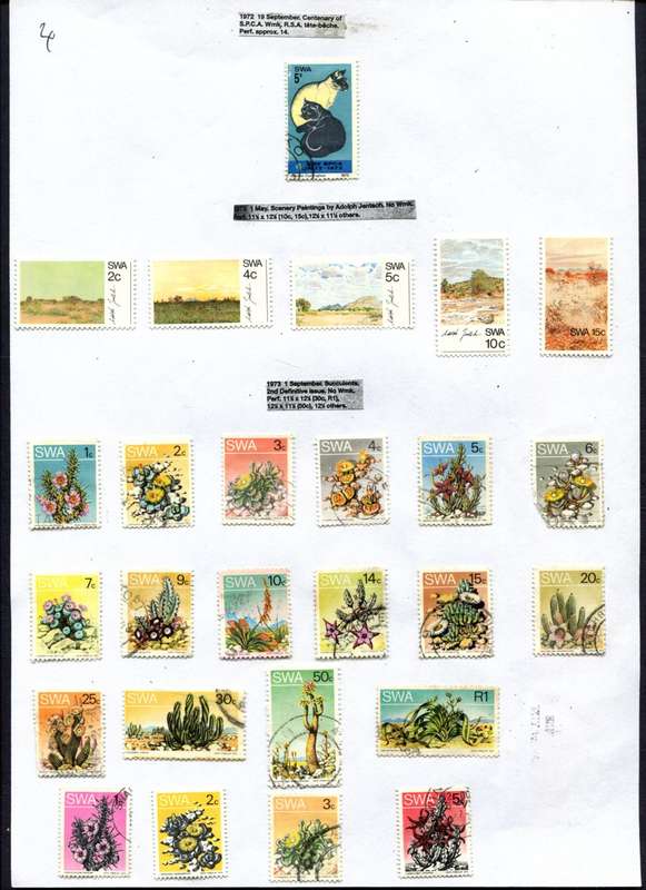 SWA - 26 Stamps Mounted (Hinged) on Old Album Page