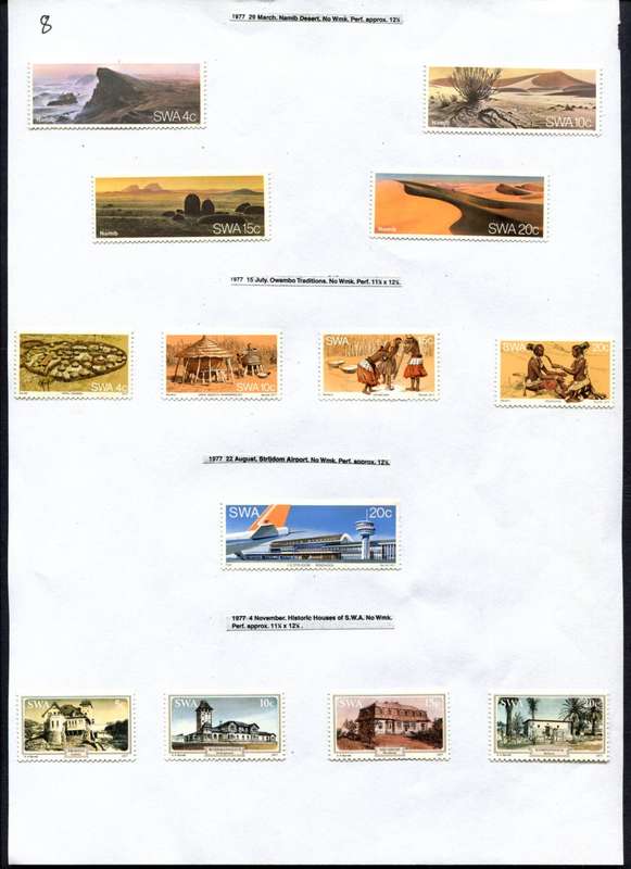 SWA - 13 Stamps Mounted (Hinged) on Old Album Page
