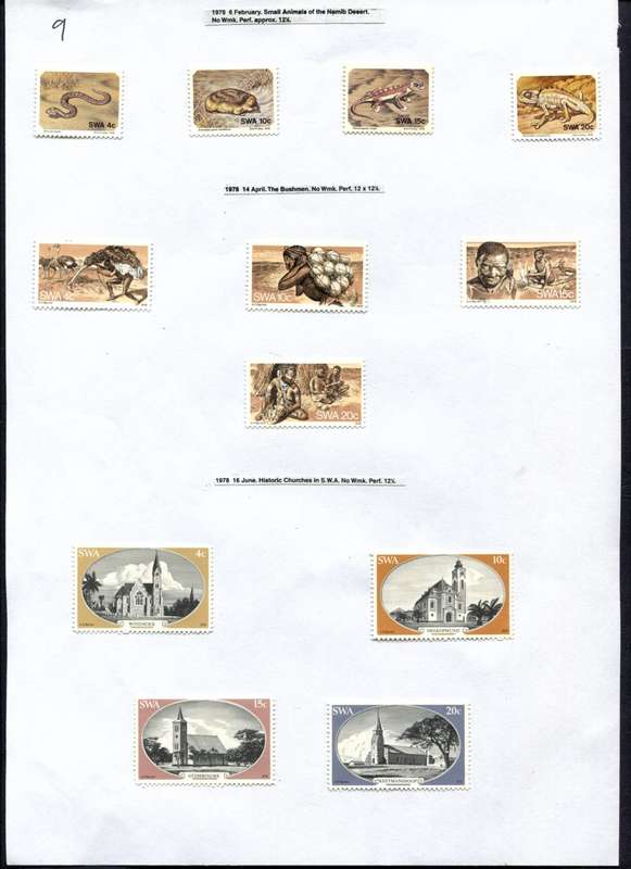 SWA - 12 Stamps Mounted (Hinged) on Old Album Page