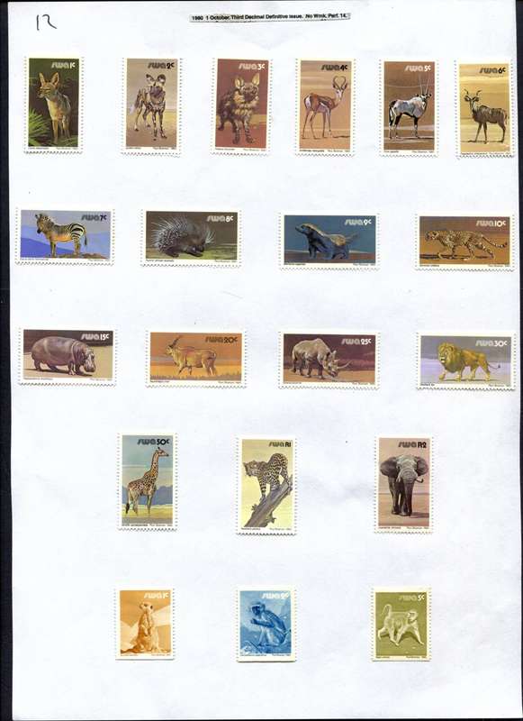 SWA - 20 Stamps Mounted (Hinged) on Old Album Page