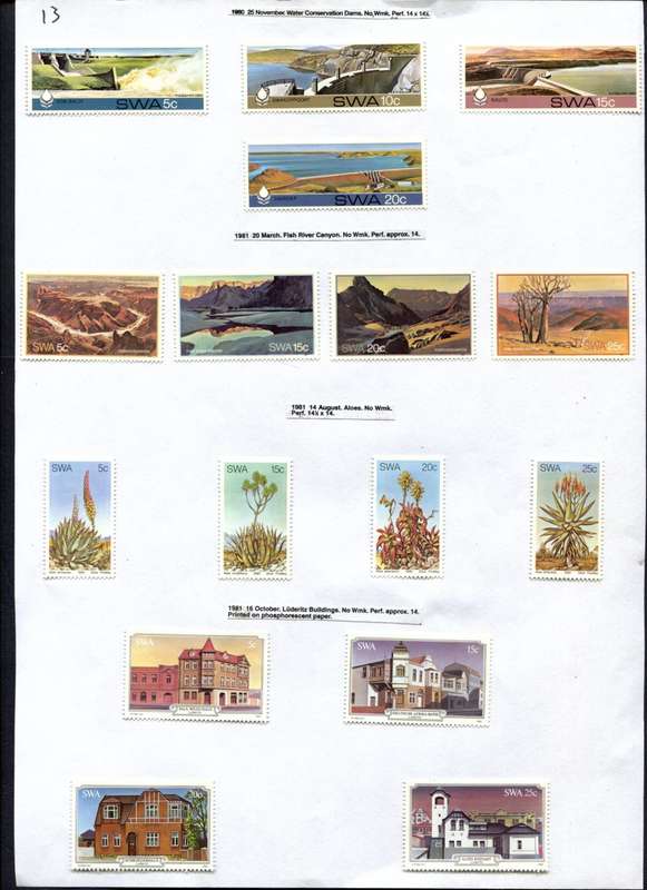 SWA - 16 Stamps Mounted (Hinged) on Old Album Page