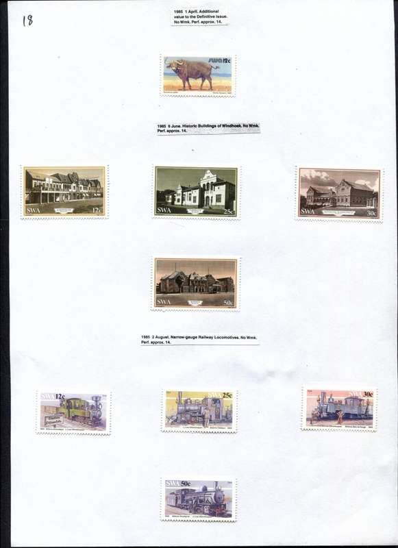 SWA - 9 Stamps Mounted (Hinged) on Old Album Page