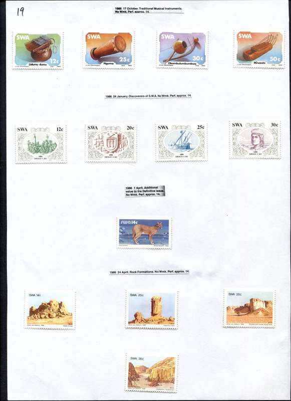 SWA - 13 Stamps Mounted (Hinged) on Old Album Page