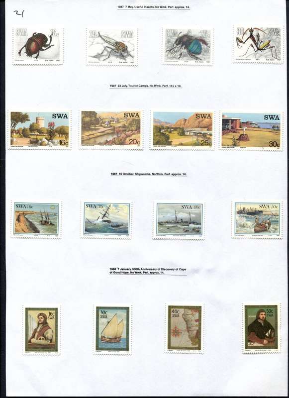 SWA - 16 Stamps Mounted (Hinged) on Old Album Page