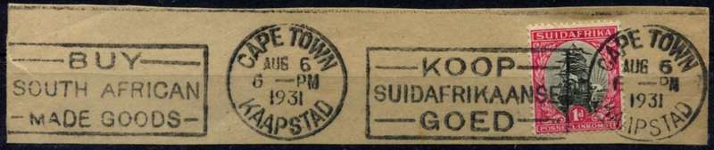 Union of SA - Used on Piece