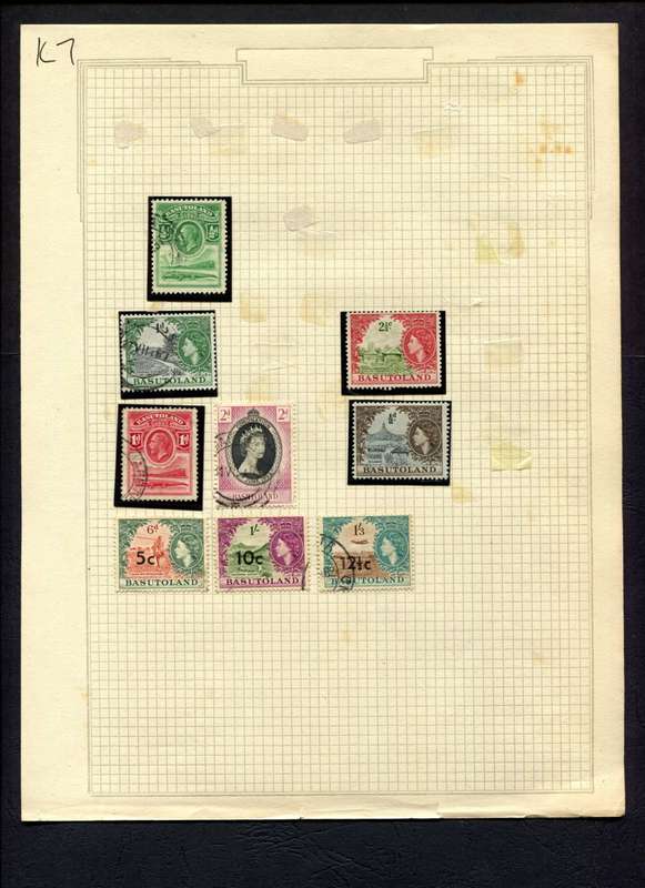 Basutoland - 9 Stamps Mounted (Hinged) On Album Page