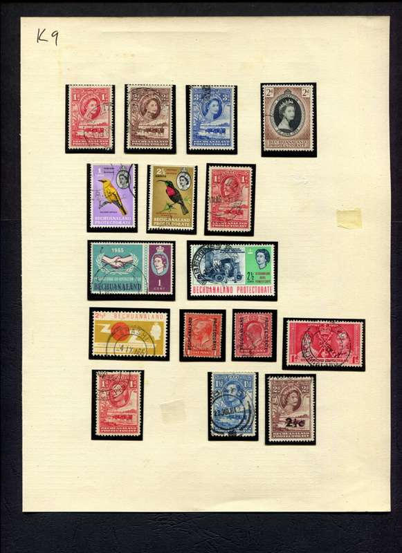 Bechuanaland - 16 Stamps Mounted (Hinged) On Album Page