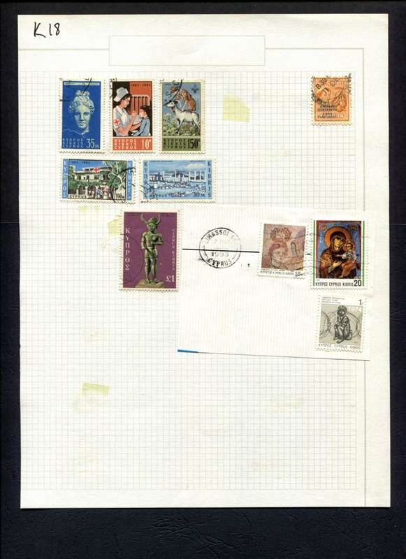 Cyprus - 10 Stamps Mounted (Hinged) On Album Page