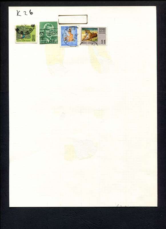 Ceylon - 4 Stamps Mounted (Hinged) On Album Page