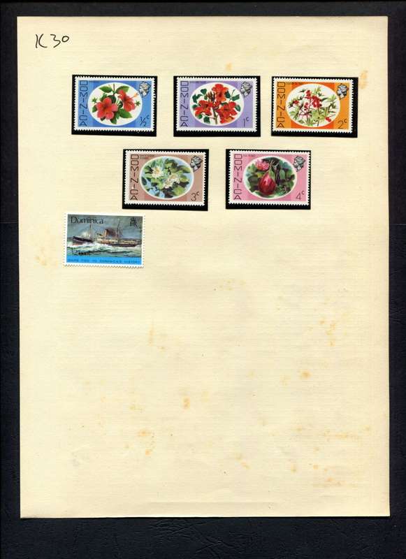 Dominica - 6 Stamps Mounted (Hinged) On Album Page