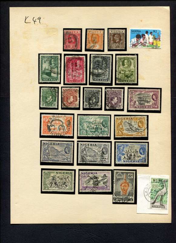 Nigeria - 23 Stamps Mounted (Hinged) On Album Page