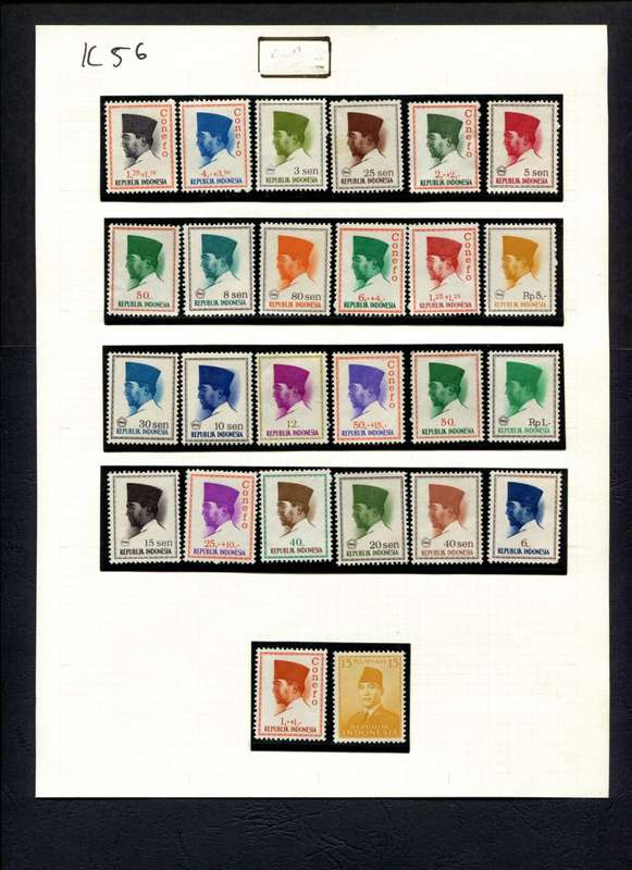Indonesia - 26 Stamps Mounted (Hinged) On Album Page