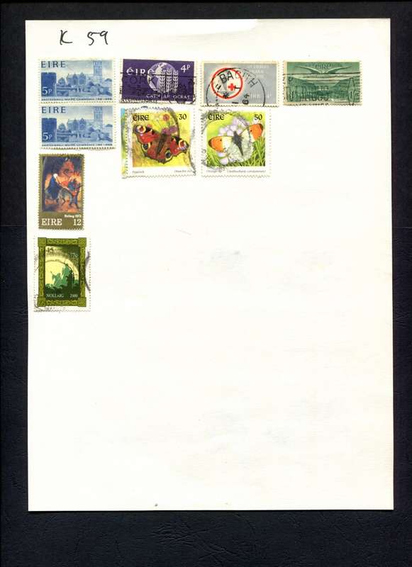 Ireland - 9 Stamps Mounted (Hinged) On Album Page