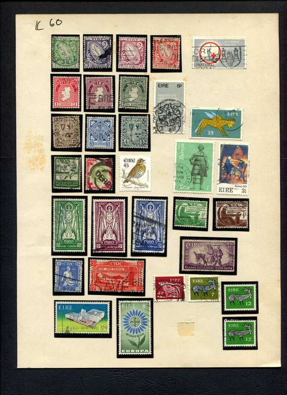Ireland - 32 Stamps Mounted (Hinged) On Album Page