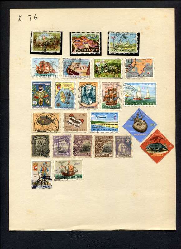 Mozambique - 24 Stamps Mounted (Hinged) On Album Page