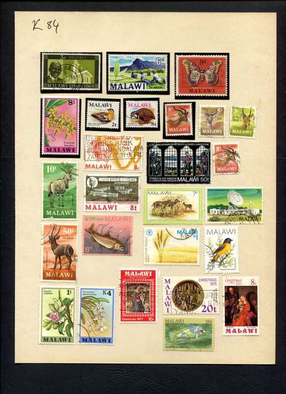 Malawi - 26 Stamps Mounted (Hinged) On Album Page