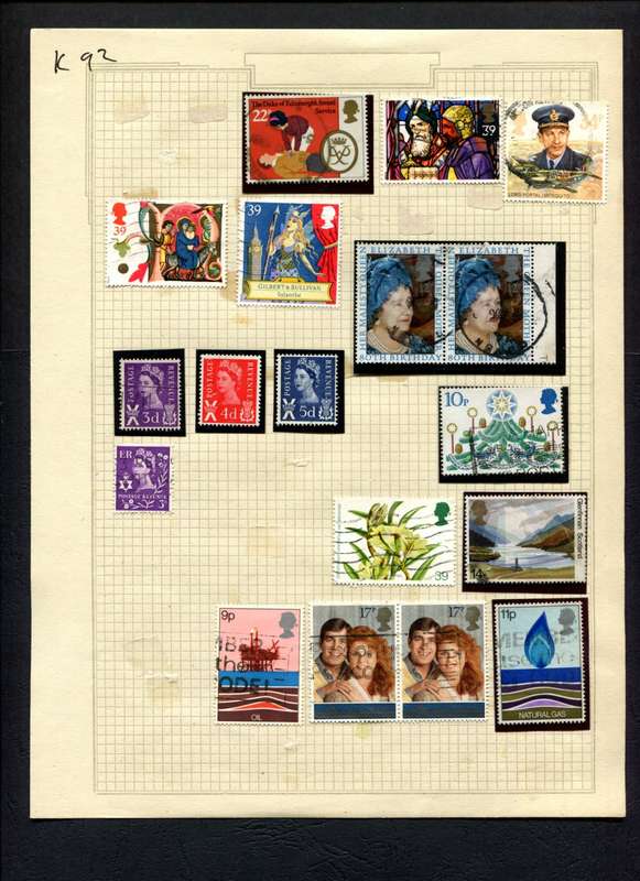 Great Britain - 18 Stamps Mounted (Hinged) On Album Page