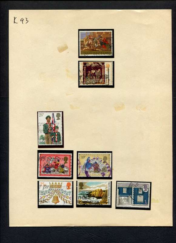 Great Britain - 8 Stamps Mounted (Hinged) On Album Page