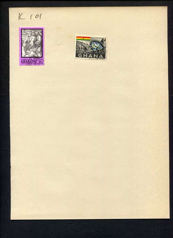 Ghana - 2 Stamps Mounted (Hinged) On Album Page