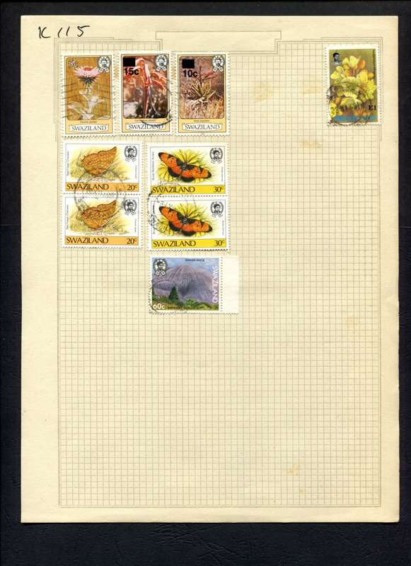 Swaziland - 9 Stamps Mounted (Hinged) On Album Page